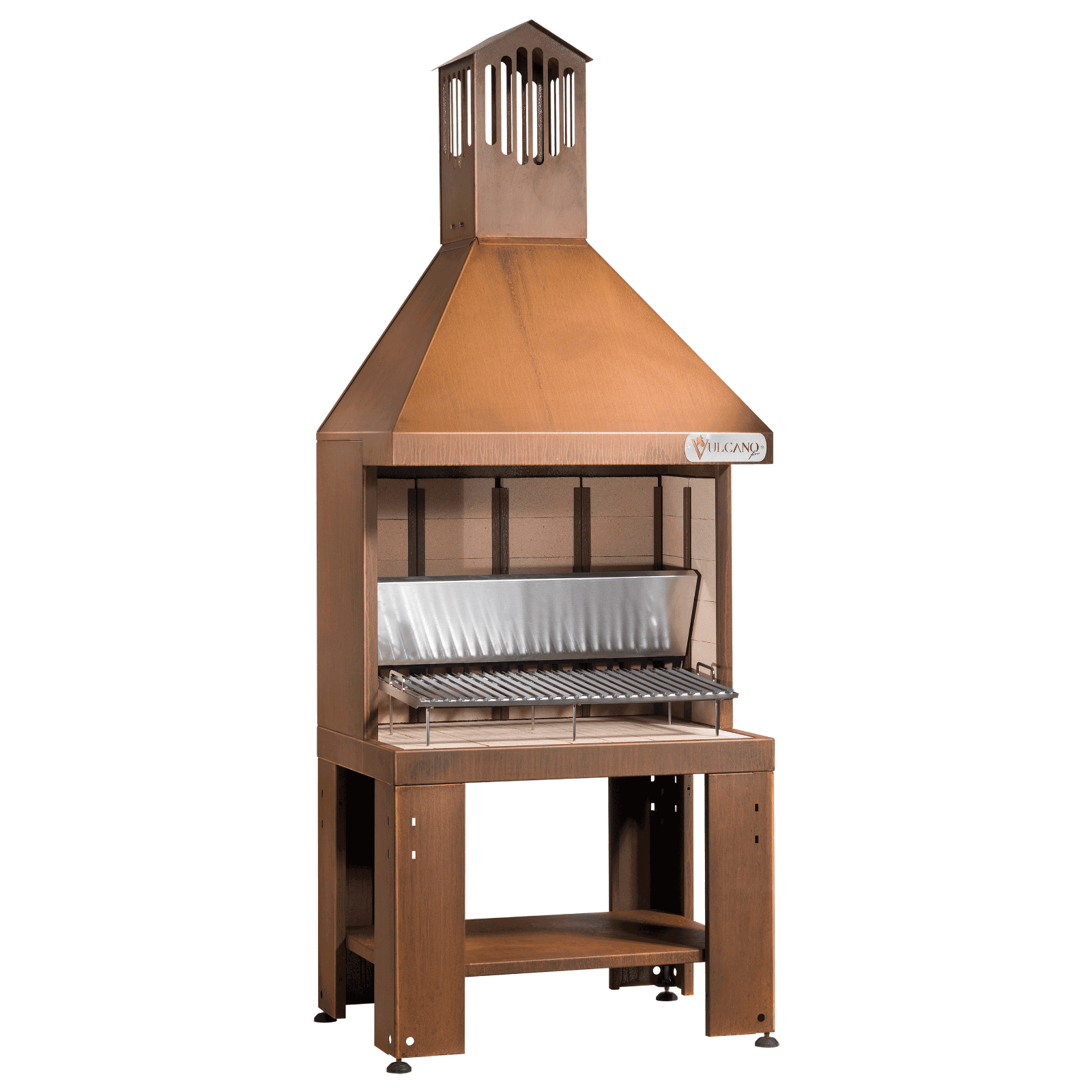 Camino in acciaio corten completo